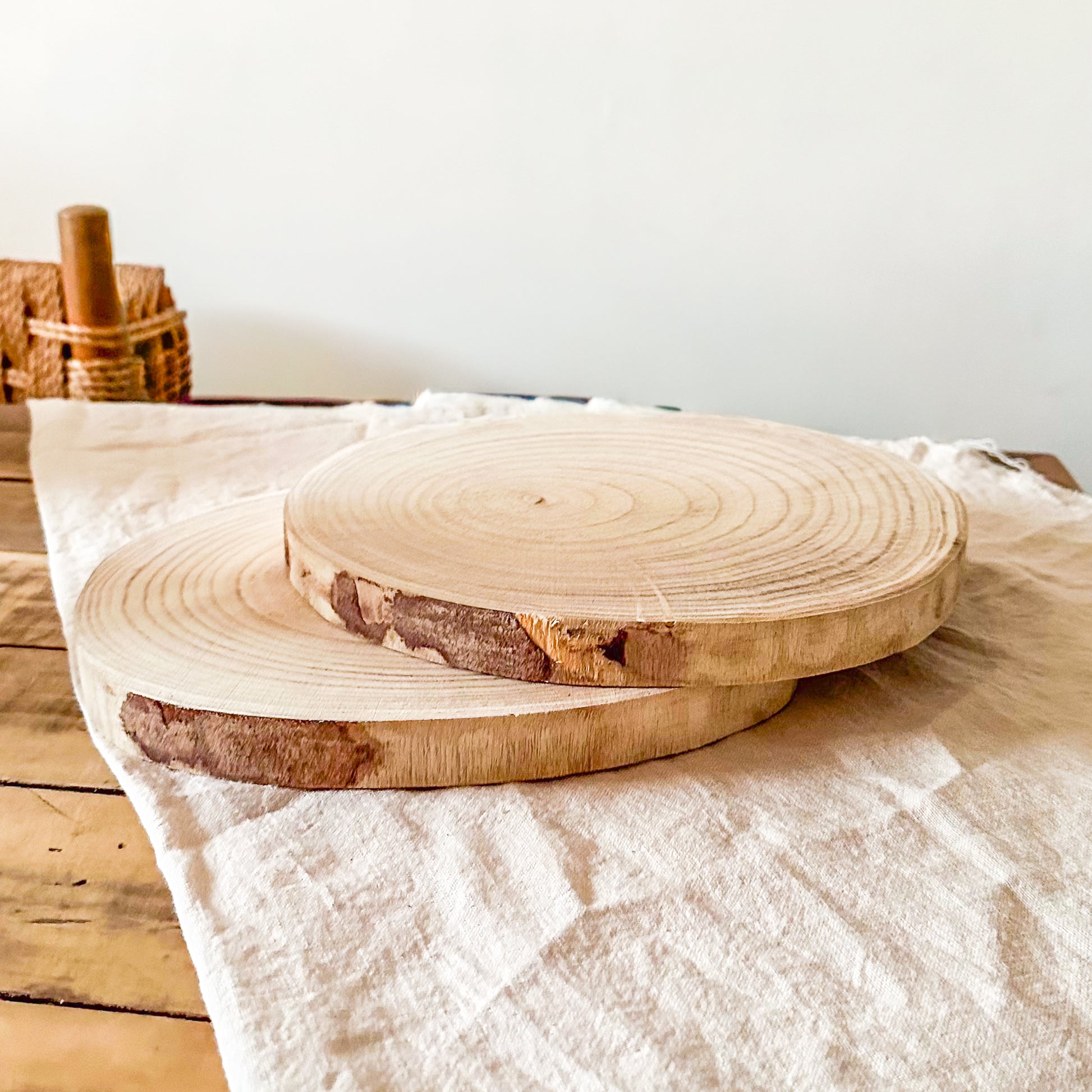 Base Madera Rústica 23 y 28cm - Individual Artesanal Set individuales Frank Home Chile