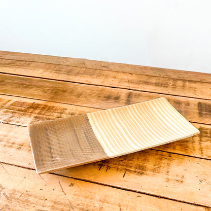 Bandeja Cerámica Bicolor Texturas Rústicas 31x14 cm - Beige y Café bandeja Frank Home Chile