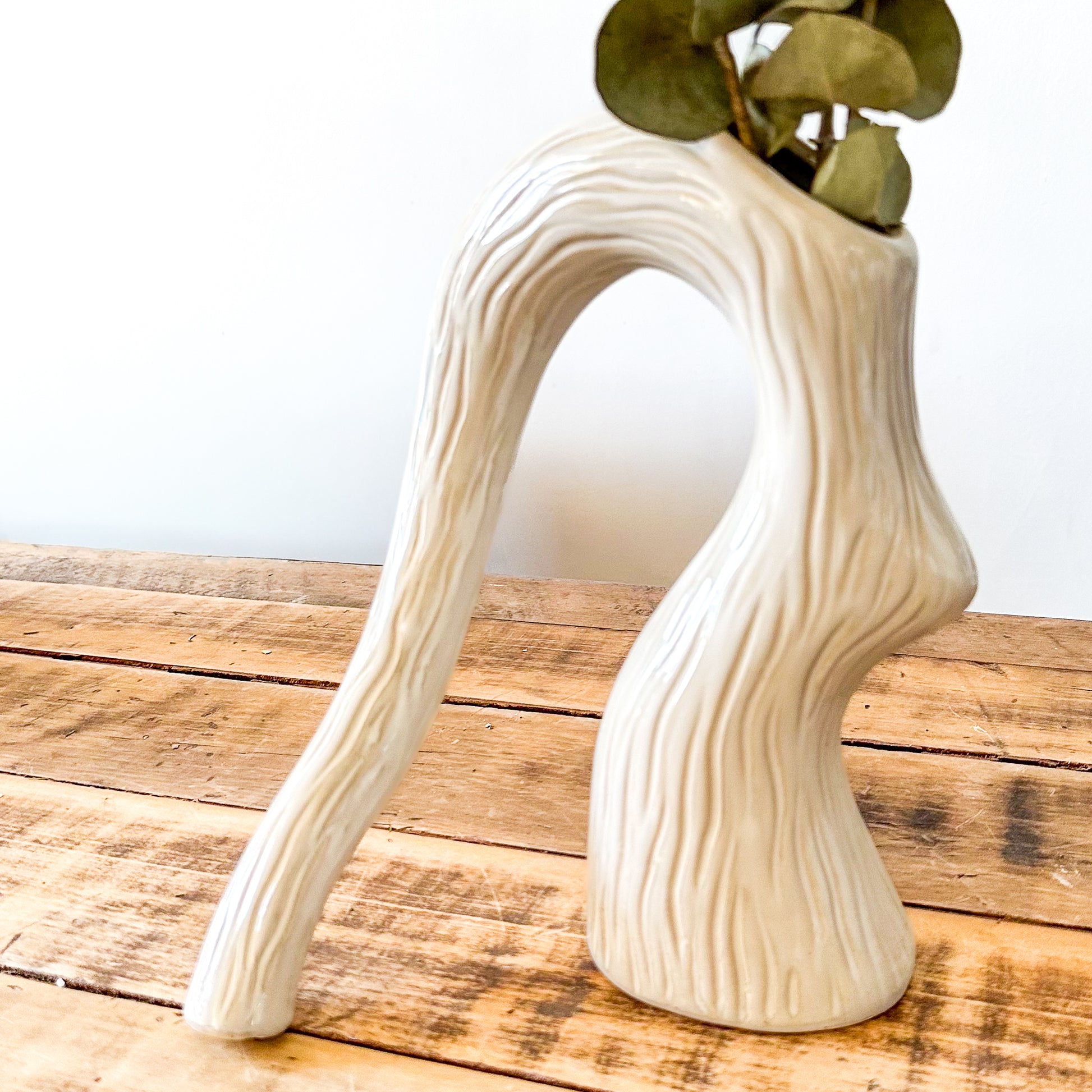 Florero Cerámica Forma Árbol 23,5 cm - Diseño Orgánico Texturizado Florero Frank Home Chile