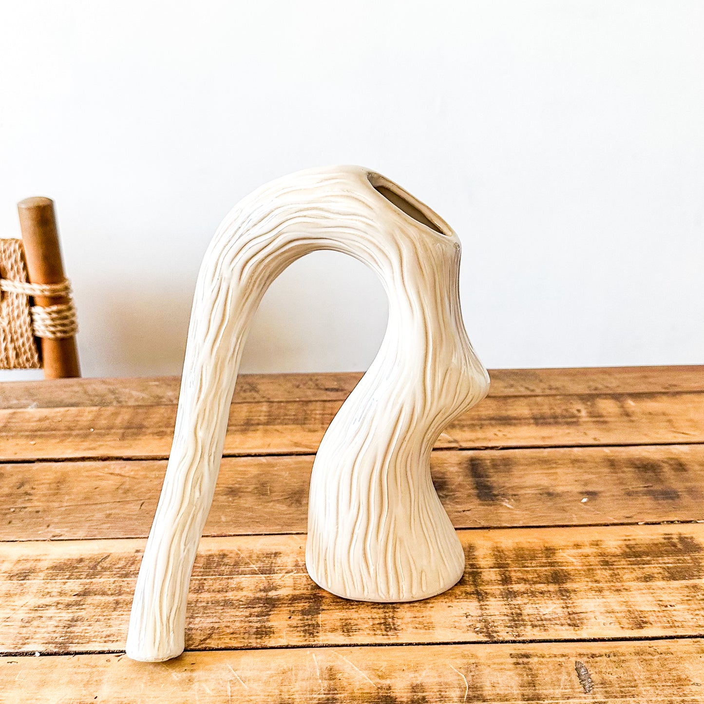 Florero Cerámica Forma Árbol 23,5 cm - Diseño Orgánico Texturizado Florero Frank Home Chile