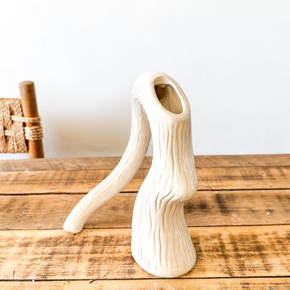 Florero Cerámica Forma Árbol 23,5 cm - Diseño Orgánico Texturizado Florero Frank Home Chile