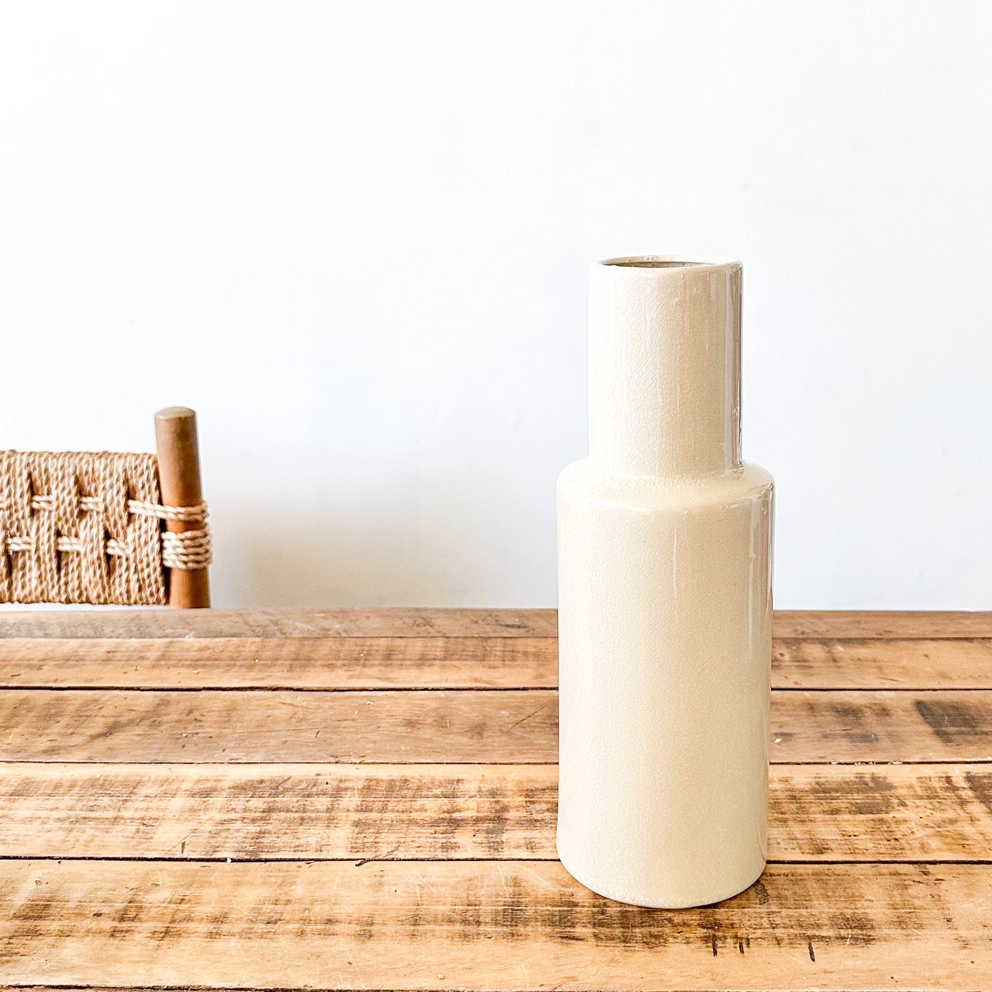 Florero Cerámica Esmaltada Tubo Florero Frank Home Chile