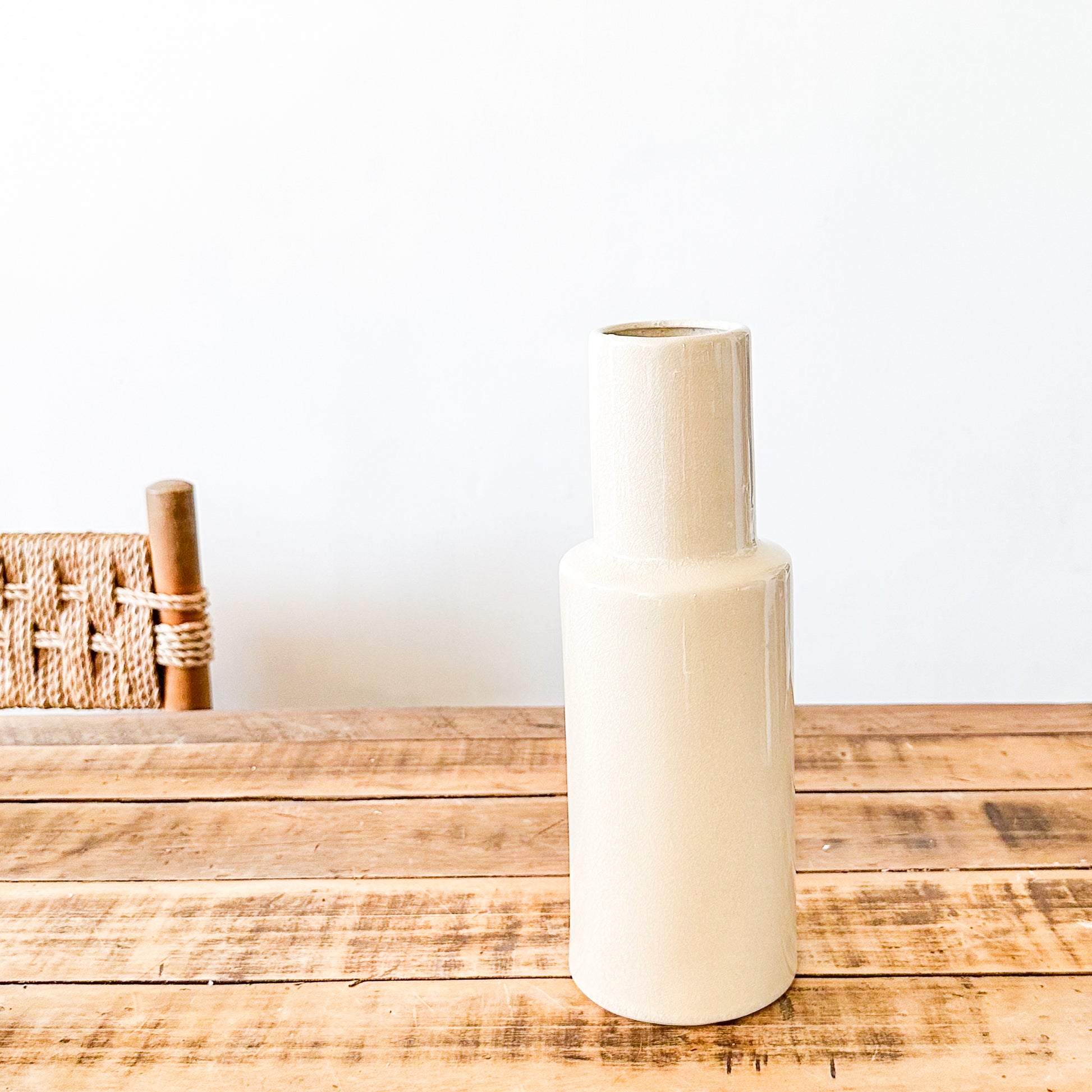 Florero Cerámica Esmaltada Tubo Florero Frank Home Chile