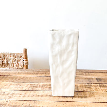 Florero Rectangular Cerámica Esmaltada 35x15 cm - Diseño Contemporáneo Florero Frank Home Chile