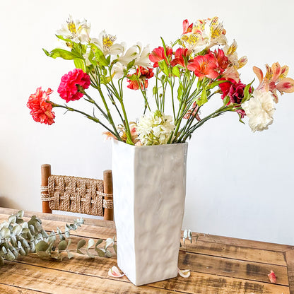 Florero Rectangular Cerámica Esmaltada 35x15 cm - Diseño Contemporáneo Florero Frank Home Chile