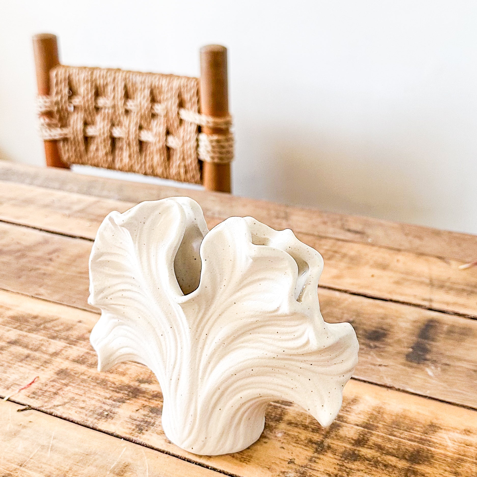 Florero Forma Coral Cerámica 15 cm - Diseño Orgánico Inspirado en el Mar Florero Frank Home Chile