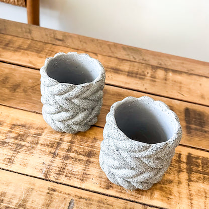Porta Macetero Cerámica Textura Piedra Trenzado Porta Macetero Frank Home Chile