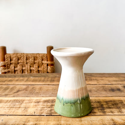 Porta Vela Cerámica Esmaltada 2 Modelos - Frank Home Verde Claro Porta Vela Frank Home Chile