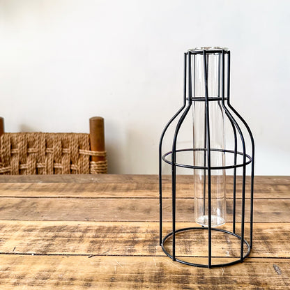 Florero Metálico con tubo de vidrio Florero Frank Home Chile