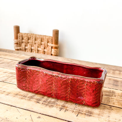 Set 2 Jardineras Cerámica Esmaltada Burdeo Porta Macetero Frank Home Chile