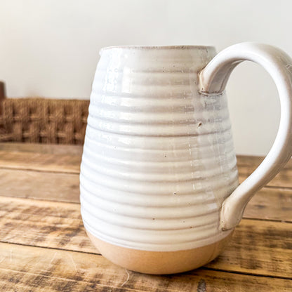 Jarra Cerámica Beige Borde Marrón Jarra Frank Home Chile