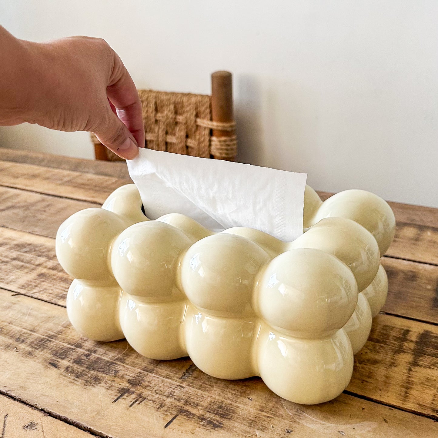 Porta Pañuelos Cerámica Nube Accesorio Frank Home Chile