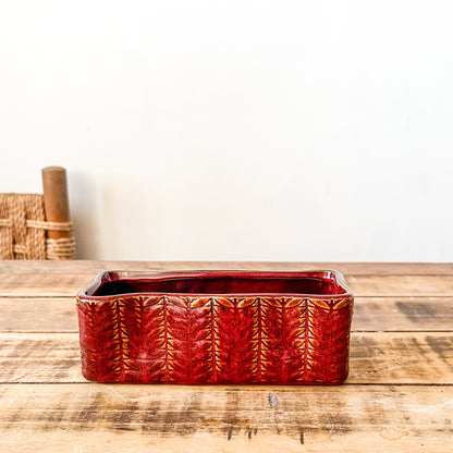 Set 2 Jardineras Cerámica Esmaltada Burdeo Porta Macetero Frank Home Chile