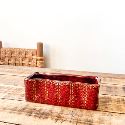 Set 2 Jardineras Cerámica Esmaltada Burdeo Porta Macetero Frank Home Chile