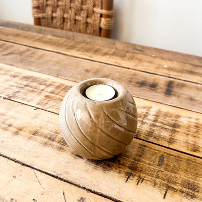 Portavela Cerámica Esmaltada con Relieves - 4 Diseños Únicos