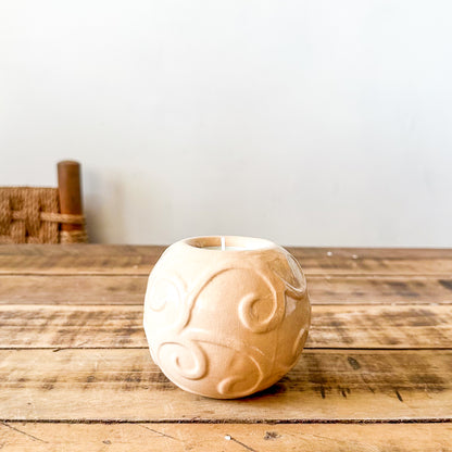 Portavela Cerámica Esmaltada con Relieves - 4 Diseños Únicos