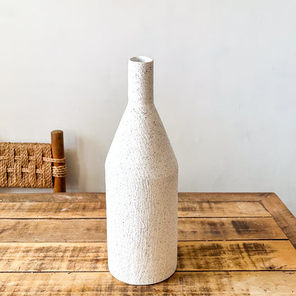 Florero Cerámica Texturada Botella - Diseño Elegante Decorativo Florero Frank Home Chile