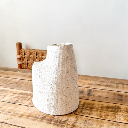Florero Cerámica Rústica Orgánico 22cm - Acabado Artesanal Florero Frank Home Chile