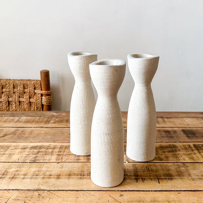 Porta Vela Cerámica Texturada 2 Tamaños - Diseño Artesanal Azul Porta Vela Frank Home Chile