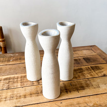 Porta Vela Cerámica Texturada 2 Tamaños - Diseño Artesanal Azul Porta Vela Frank Home Chile