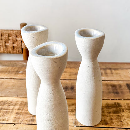 Porta Vela Cerámica Texturada 2 Tamaños - Diseño Artesanal Azul Porta Vela Frank Home Chile