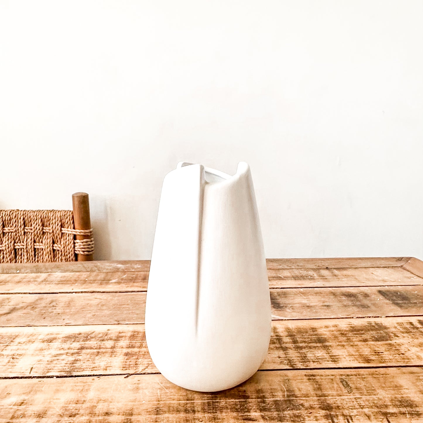 Florero Cerámica Blanco 20cm Artesanal | Frank Home Florero Frank Home Chile