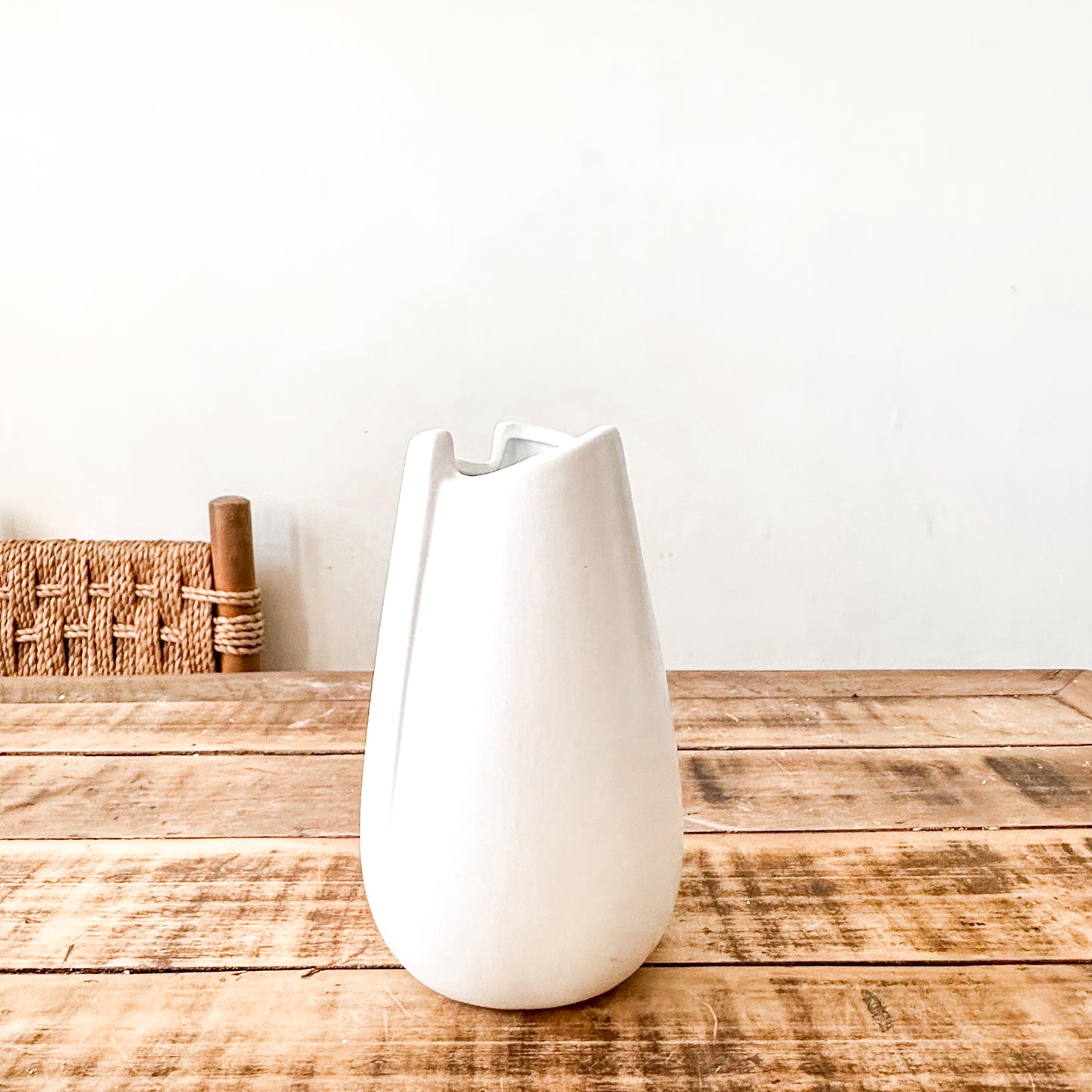 Florero Cerámica Blanco 20cm Artesanal | Frank Home Florero Frank Home Chile