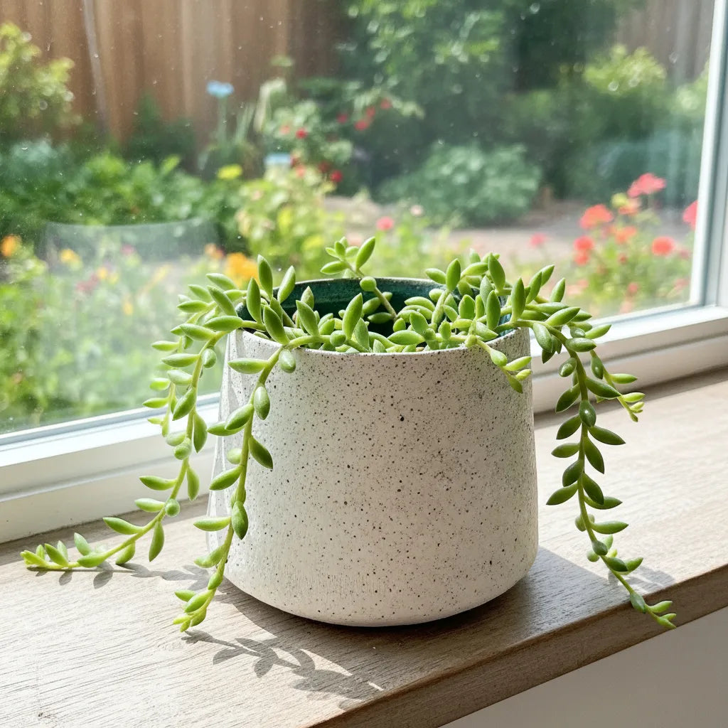 Porta Macetero Cerámica Interior Azul - Diseño Elegante 3 Tamaños Porta Macetero Frank Home Chile