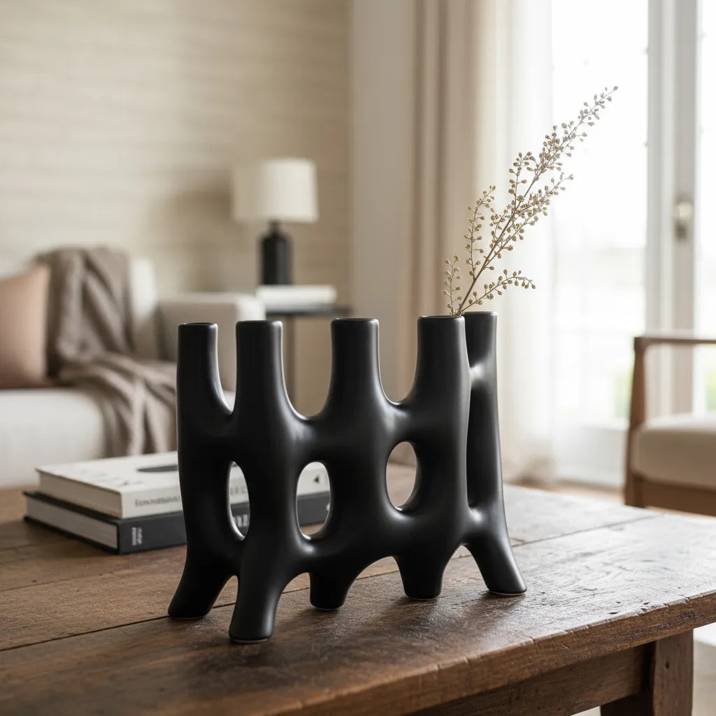 Florero Abstracto Cerámica Escultural Florero Frank Home Chile