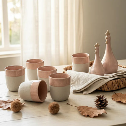 Set Adorno 2 Gallinas Cerámica Rosa Claro - Diseño Encantador Adorno Frank Home Chile