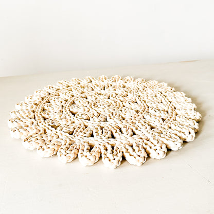 Base decorativa tejida flor