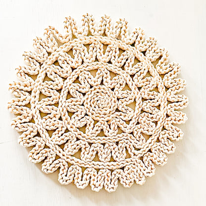 Base decorativa tejida flor