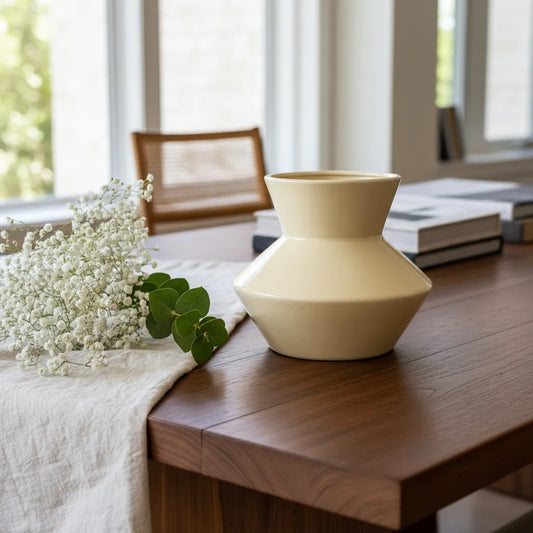 Florero Cerámica Amarillo Mantequilla Florero Frank Home Chile