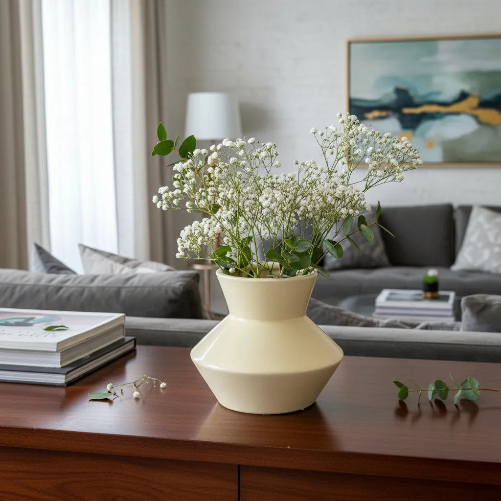 Florero Cerámica Amarillo Mantequilla Florero Frank Home Chile