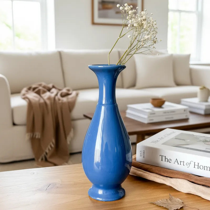 Florero cerámica Anfora Azul Florero Frank Home Chile