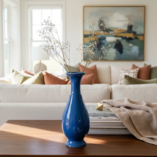 Florero cerámica Anfora Azul Florero Frank Home Chile