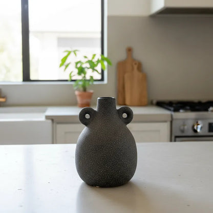 Florero Ánfora Textura Rugosa Grafito 15cm - Frank Home Florero Frank Home Chile