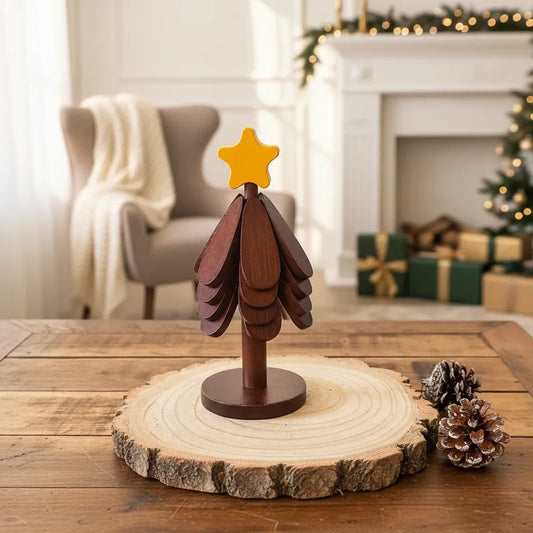 Set 4 Posavasos Árbol Desmontable Dos Modelos Marrón posavasos Frank Home Chile