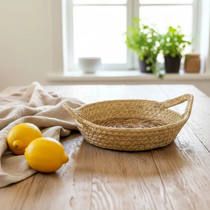 Bandeja tejida bicolor con asas bandeja Frank Home Chile