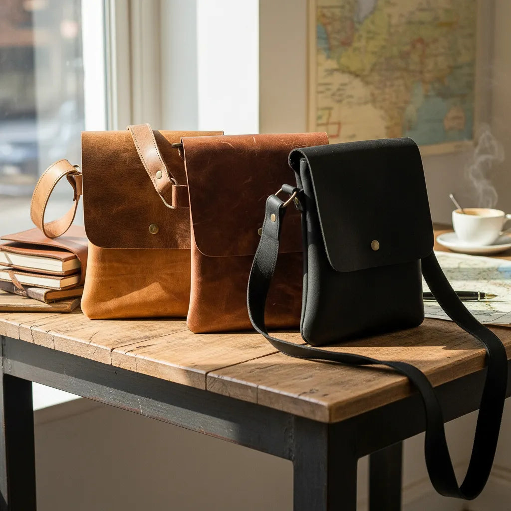 Bandolera Solapa Cuero Bolso Frank Home Chile