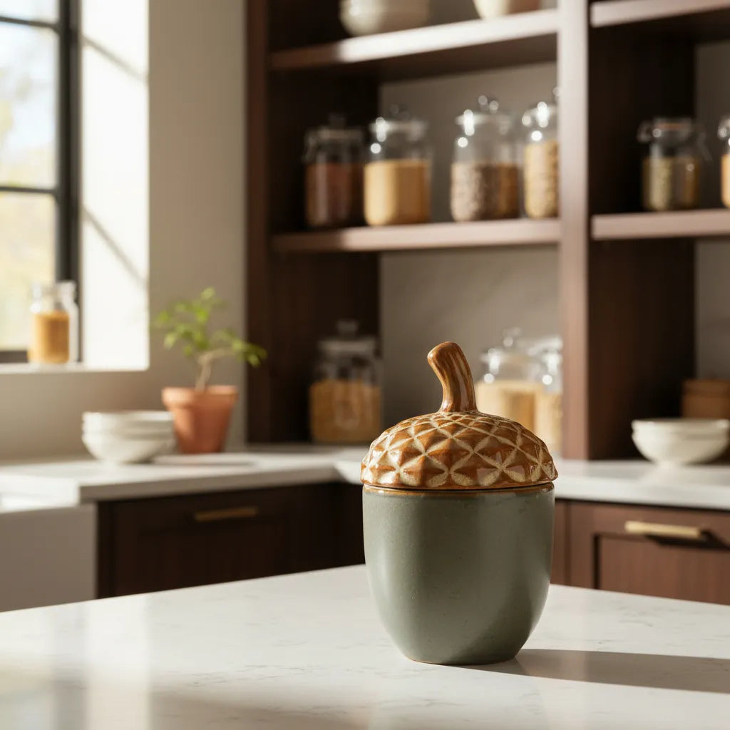 Contenedor bellota con tapa Verde Adorno Frank Home Chile