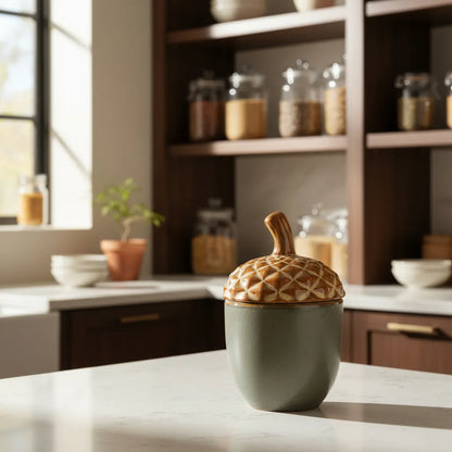 Contenedor bellota con tapa Verde Adorno Frank Home Chile