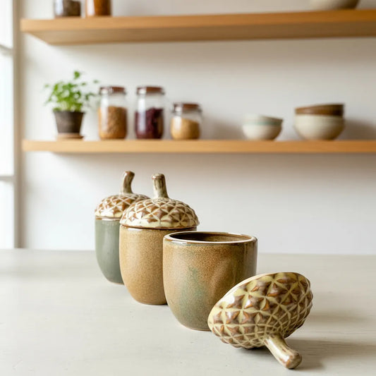 Contenedor bellota con tapa Marrón Adorno Frank Home Chile