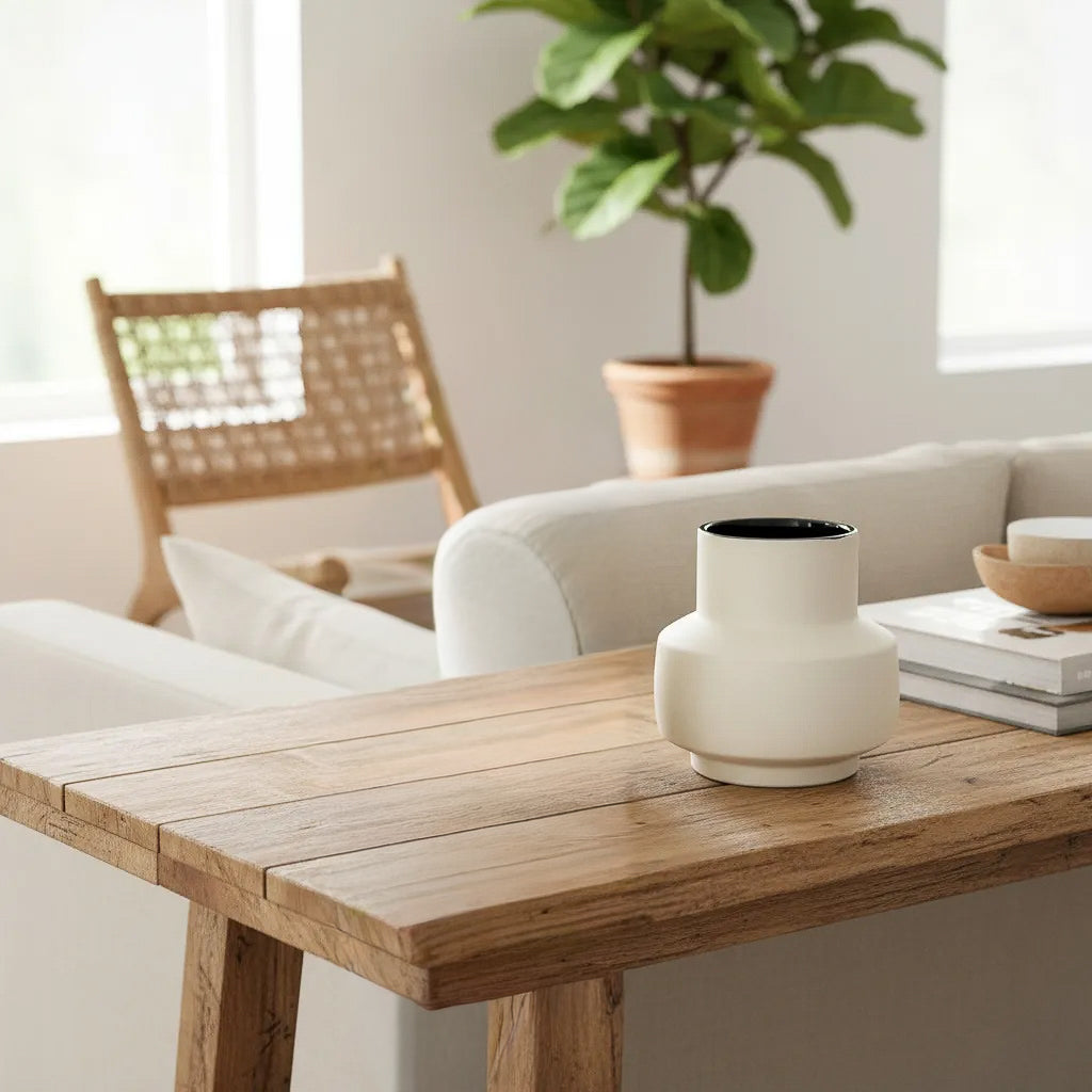 Florero Cerámica Borde Negro Florero Grande Florero Frank Home Chile