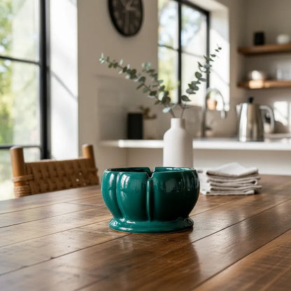 Contenedor Cerámica Esmaltada Verde Esmeralda Bowl Frank Home Chile
