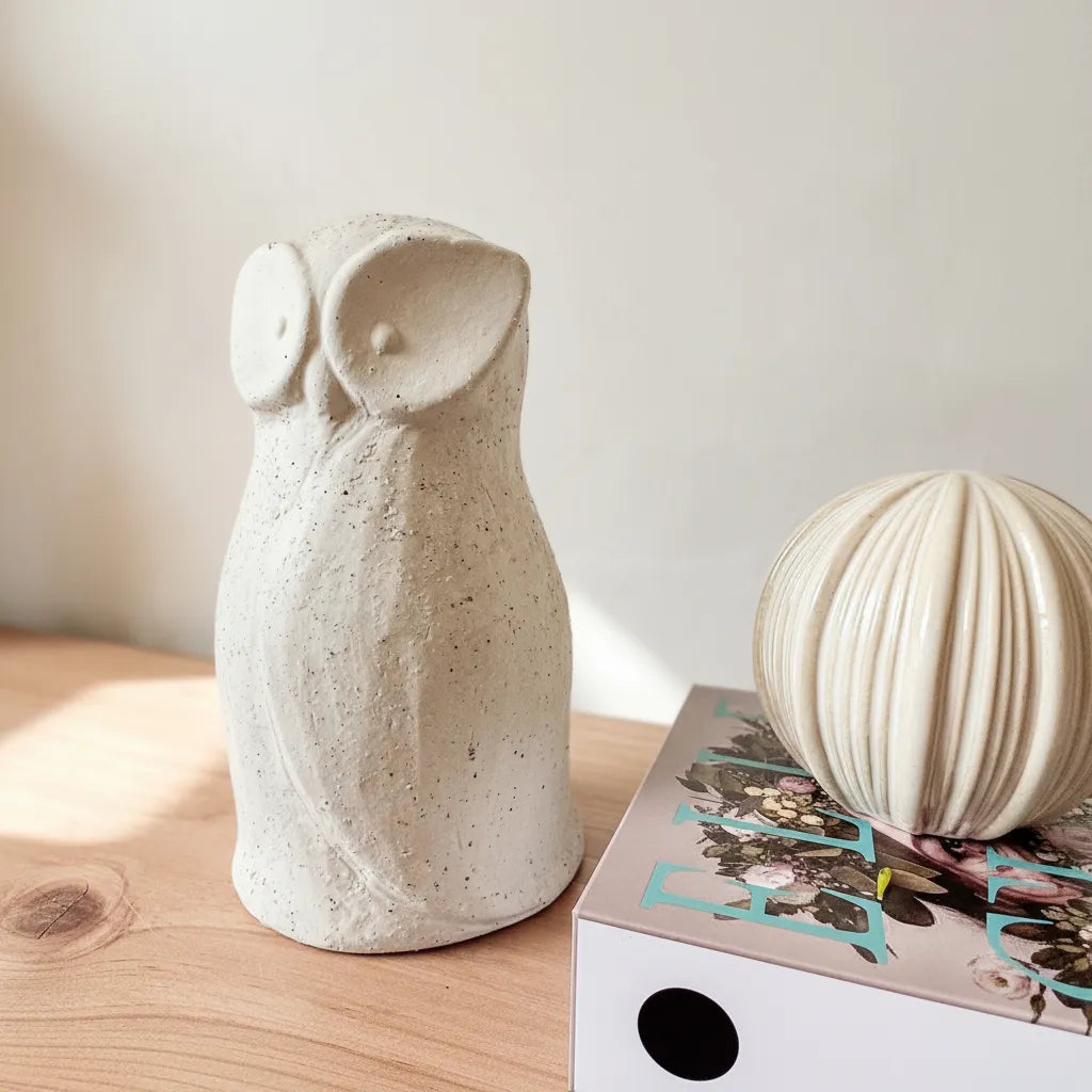 Adorno Búho Cerámica Texturada Adorno Frank Home Chile