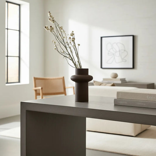 Florero cerámica café Florero Frank Home Chile