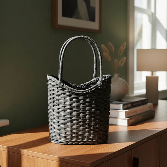 Canasto Mimbre Negro Destonalizado Canasto mimbre Frank Home Chile