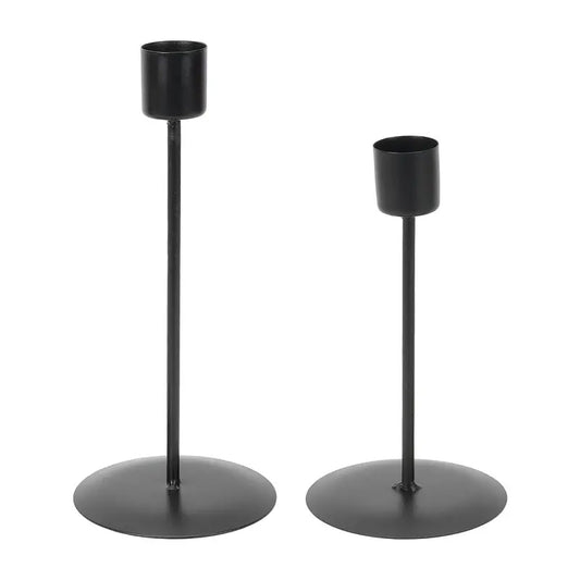 Set 2 candelabros metálicos negros
