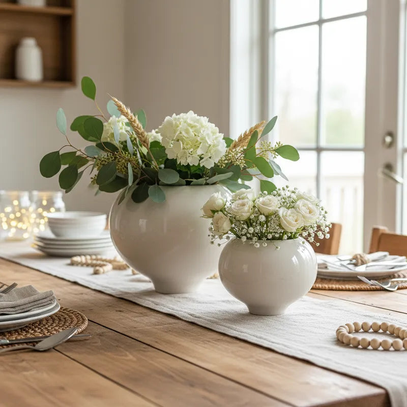 Base Centro de Mesa Cerámica Esmaltada - Diseño Rústico Elegante Centro de mesa Frank Home Chile